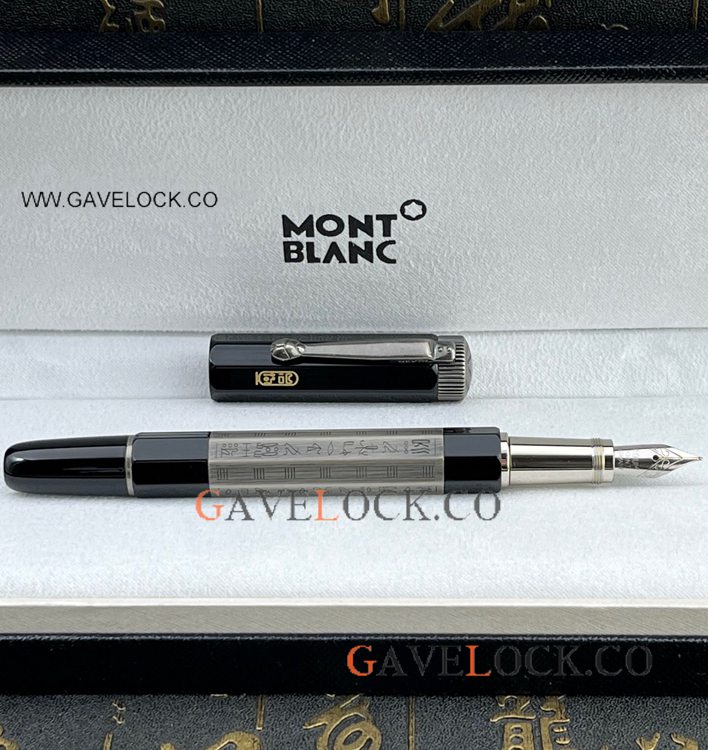 AAA Grade Montblanc Egyptomania Fountain Pen Black Gray Pens AAA Grade Montblanc Egyptomania Fountain Pen Black Gray Pens